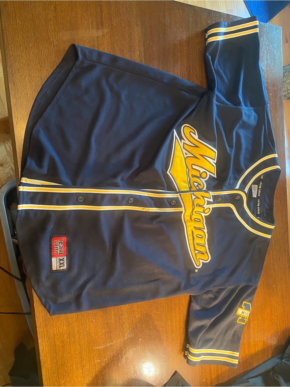 VINTAGE MICHIGAN University WOLVERINES BASEBALL Men Size XXL JERSEY Stitched 90s